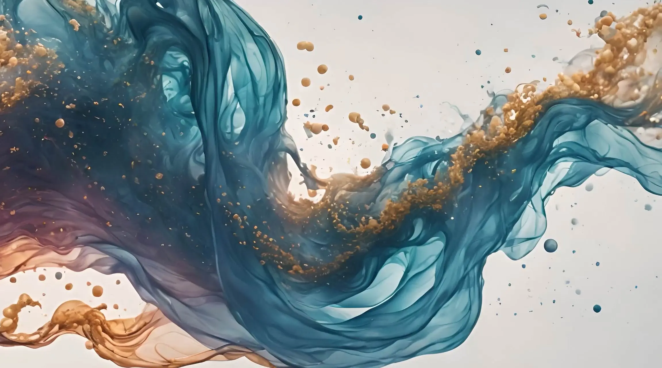 Ocean Meets Gold Abstract Liquid Art Video